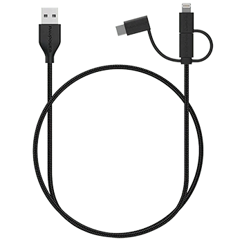 کابل تبدیل USB به لایتنینگ/ USB-C/ microUSB راو پاور مدل RP-CB021 طول 0.9 متر
